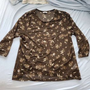 Reitmans Sheer Brown Autumn Top